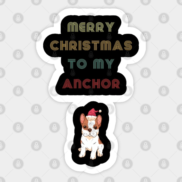 Cute Christmas Holiday Dog Owner Gift For Anchor's Sticker by Retro_Design_Threadz